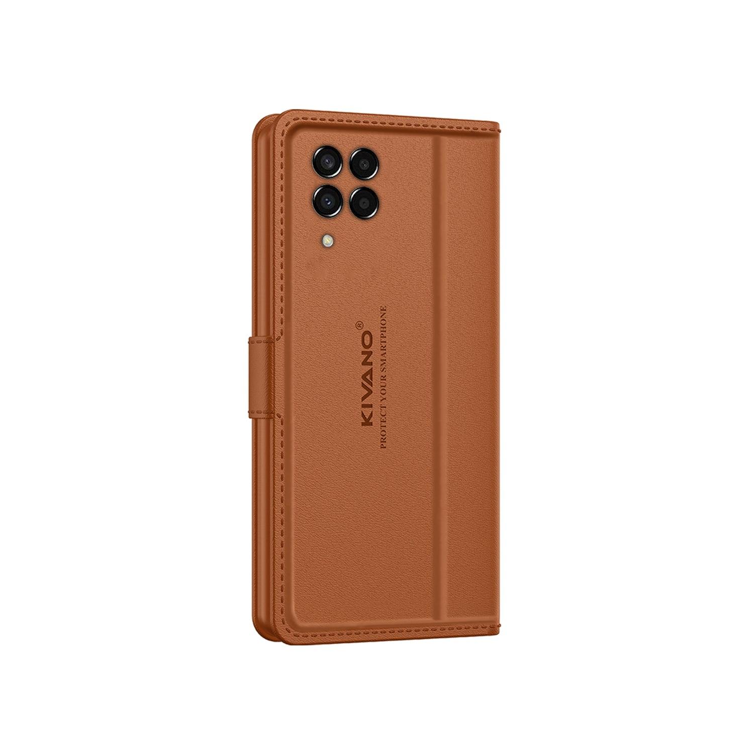 Leather Wallet Case for Samsung Galaxy M33 5G ?Stylish Flip Folio Cover with Card Holder, Stand -KIVANO LUXE - Aibex
